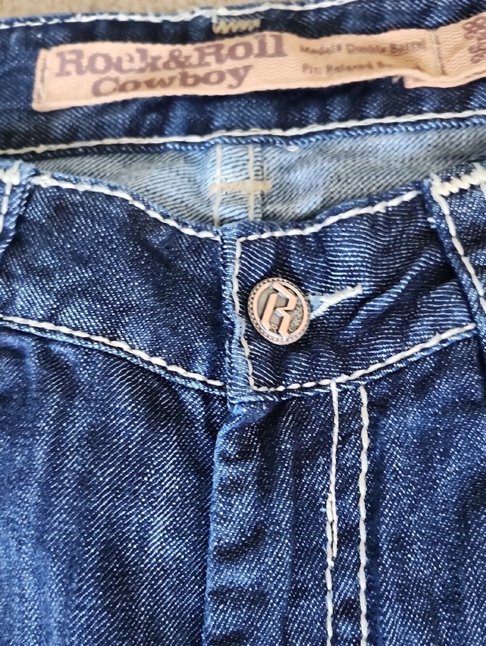 Rock & Roll Cowboy Men's Double Barrel Relaxed Bootcut Jeans Dark Wash - Picture 6 of 15